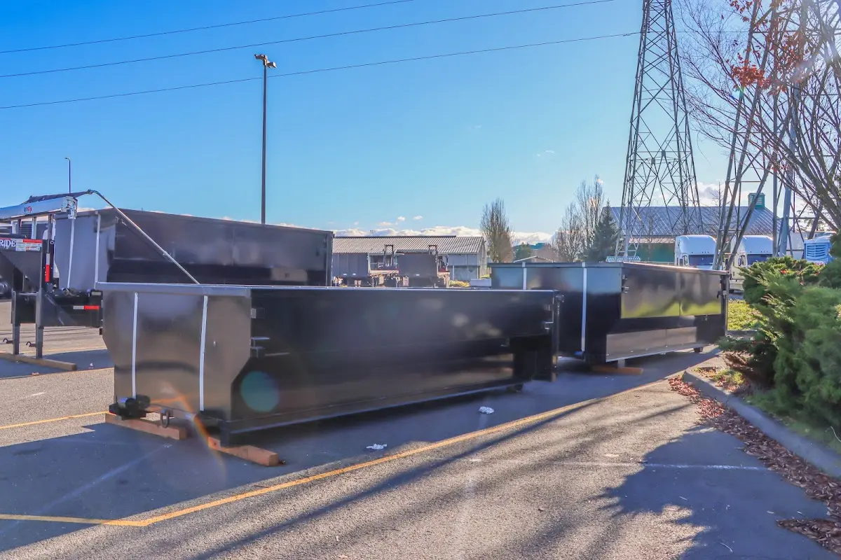 Roll-off dumpster ready for waste disposal at job site for Roofing Dumpster Rental in Vandalia